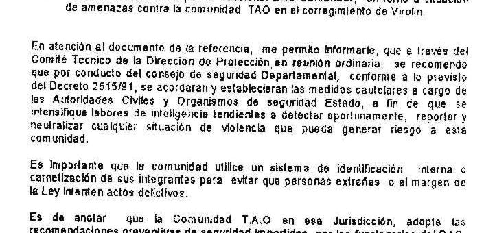 Carta del DAS a la Comunidad Tao